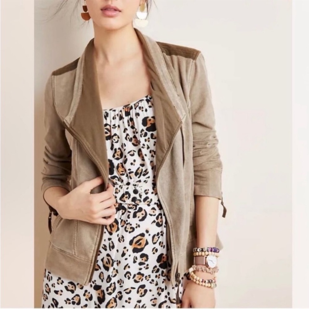 ANTHROPOLOGIE- MARRAKECH French Terry Moto Jacket
